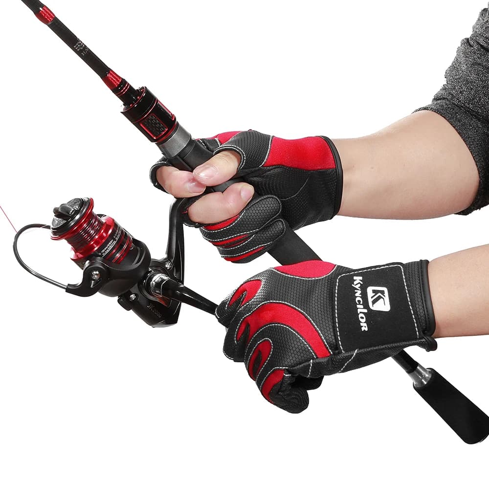 Gants de chasse tactiques 3 doigts exposés pêche non-dérapants unisexes vélo sports