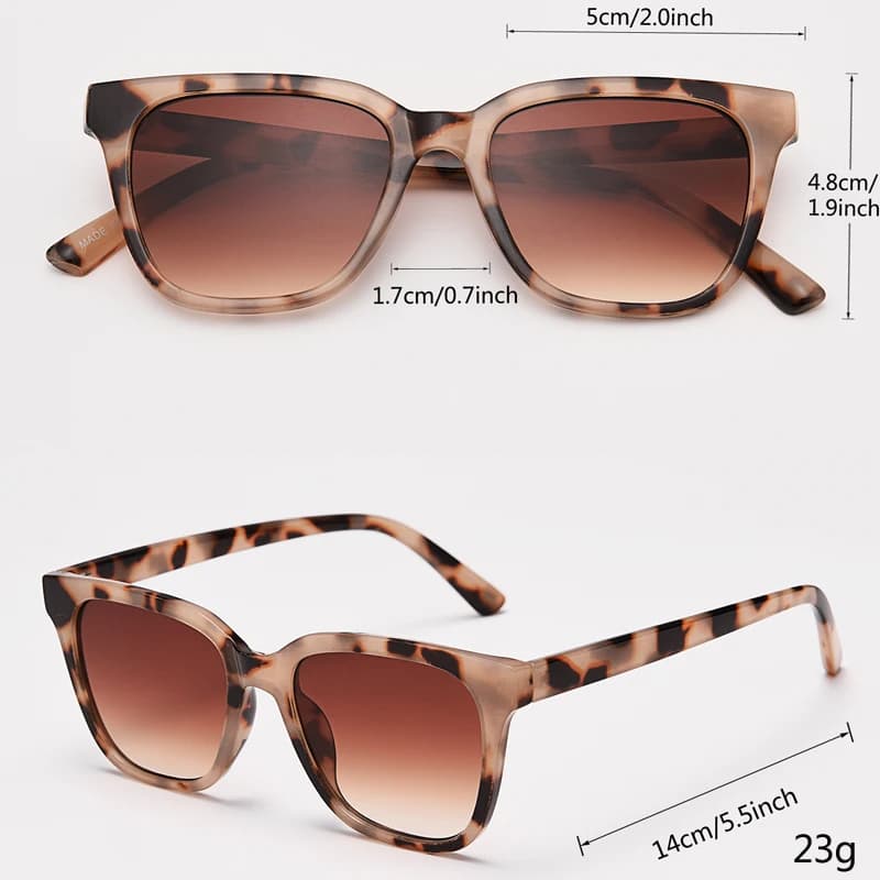 Lunettes de soleil vintage femmes tendance pêche - Cadre carré anti-lumière UV400 - Marque candy
