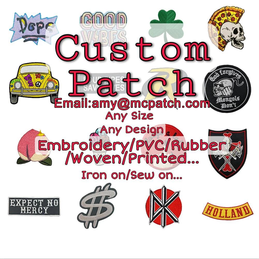 10 patchs brodés personnalisés logo sur mesure fer à repasser marque tissé DIY France