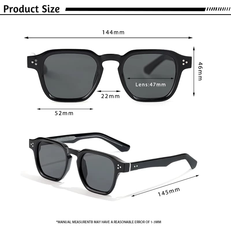 Lunettes de soleil CATERSIDE carrées pour pêche - Cadre luxe avec inserts pour voyages