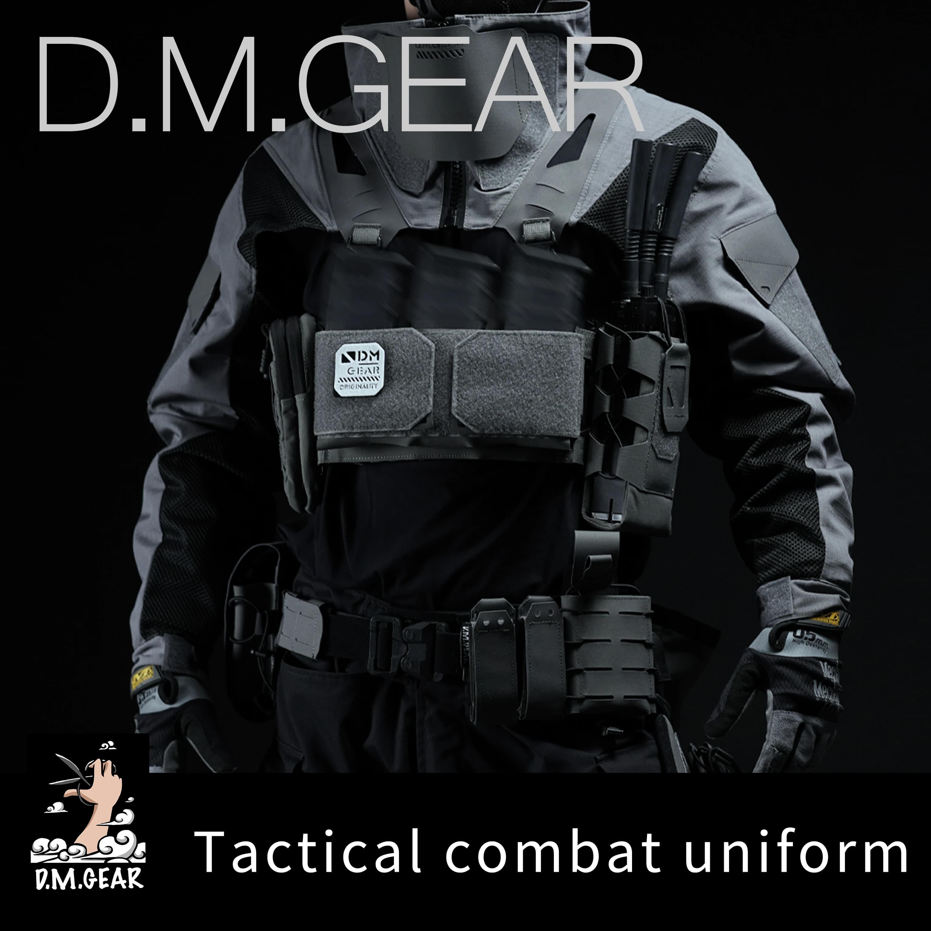 Uniforme tactique camouflage manches longues DMgear - Confortable pour pêche et outdoor