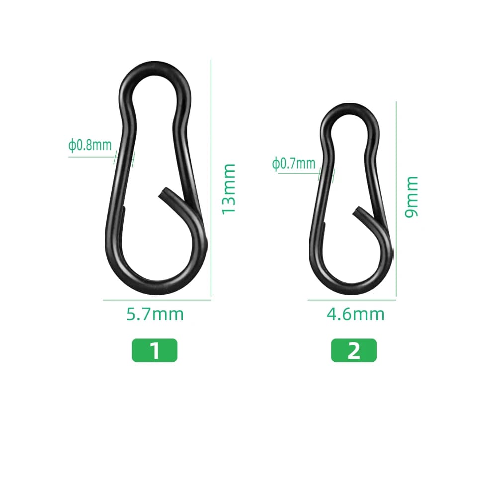 40 clips duo lock rapides en acier inoxydable pour la pêche à la carpe, accessoires de