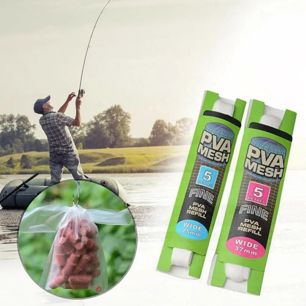 Filet PVA soluble 5M/20M recharge pêche carpe - Sacs solubles pour appâts et montages