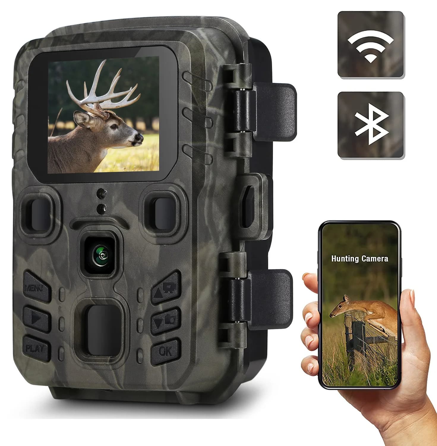 Caméra de chasse Suntekcam 20MP 1080P sans fil - Mini301 étanche IP65 pour wildlife