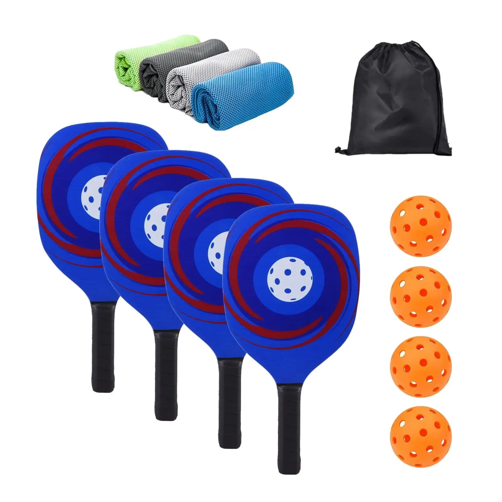 Set de 4 raquettes pickleball bois léger portable avec sac - Idéal cadeaux hommes femmes pêche