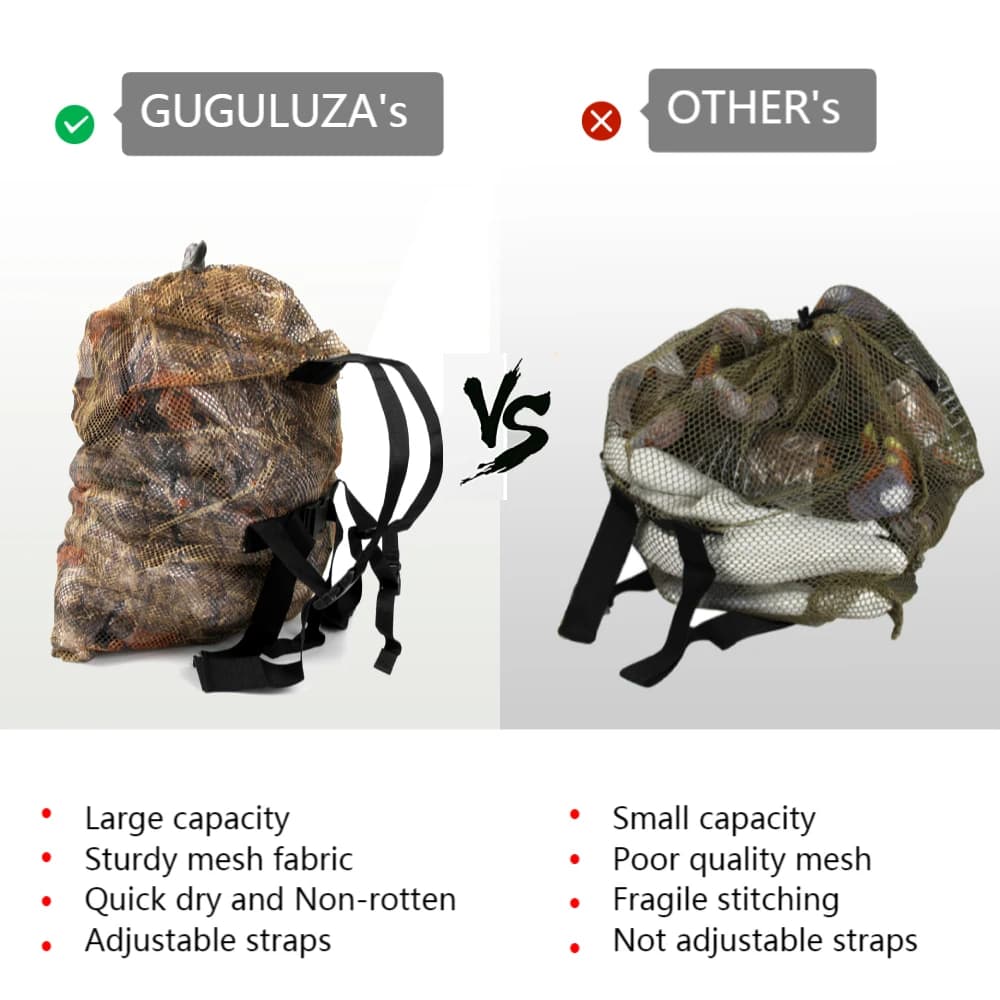 Sac filet anti-résistant pour leurres canards léger avec cordon de serrage pêche