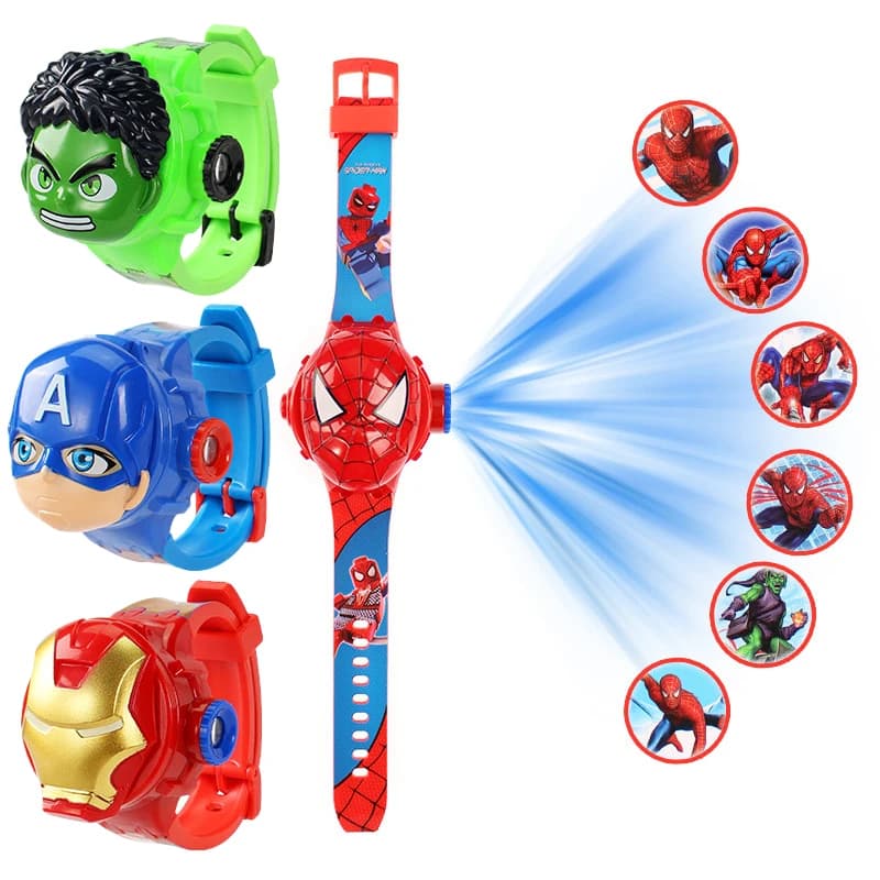 Montre enfant projection Spider-Man Marvel - montre garçon Captain America Iron Man jouet numérique étanche 3Bar