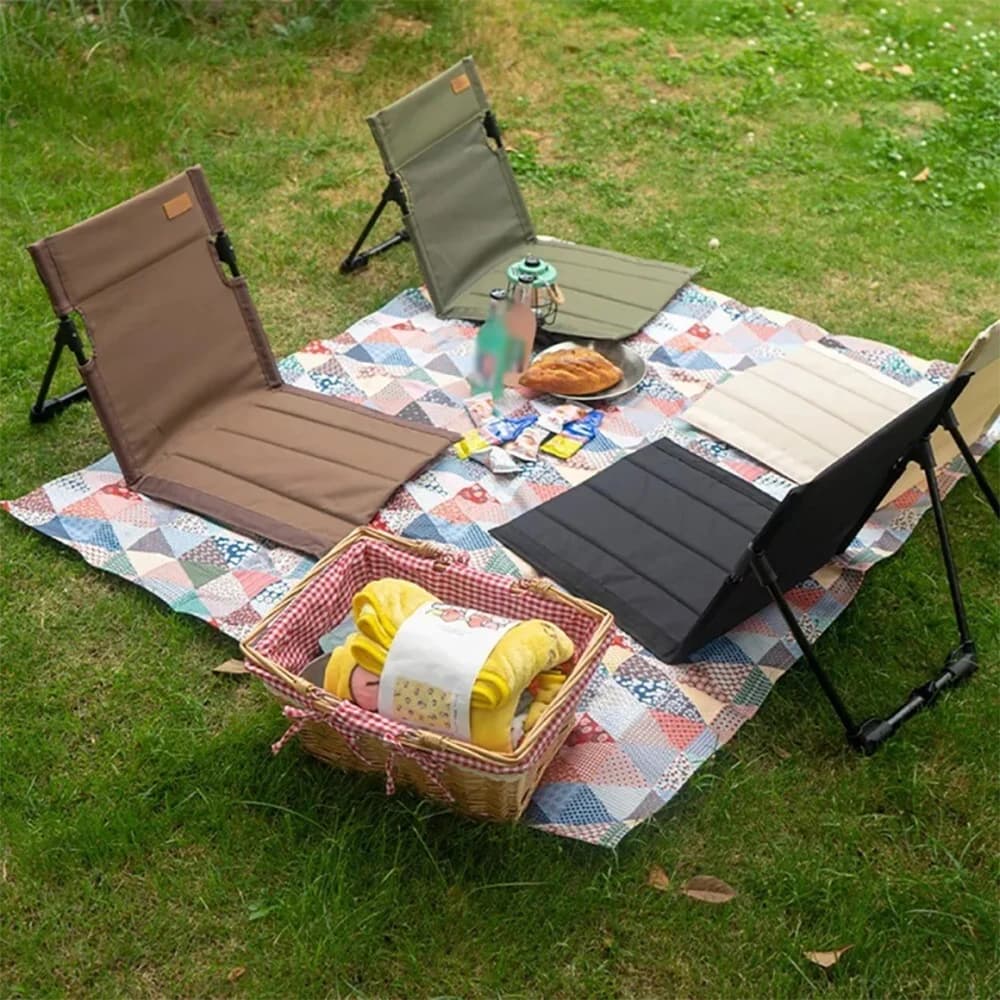 Chaise pliante camping individuelle avec coussin confort - Parfaite pour pêche, jardin et activités outdoor