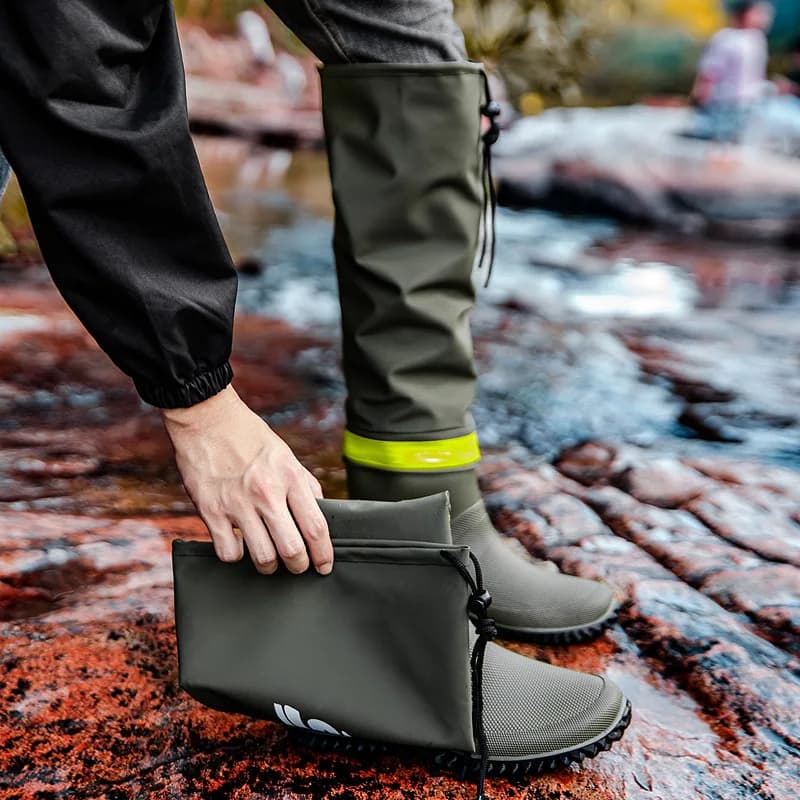 Bottes de pluie genou unisexe légères imperméables antidérapantes pour pêche équitation et activités extérieures