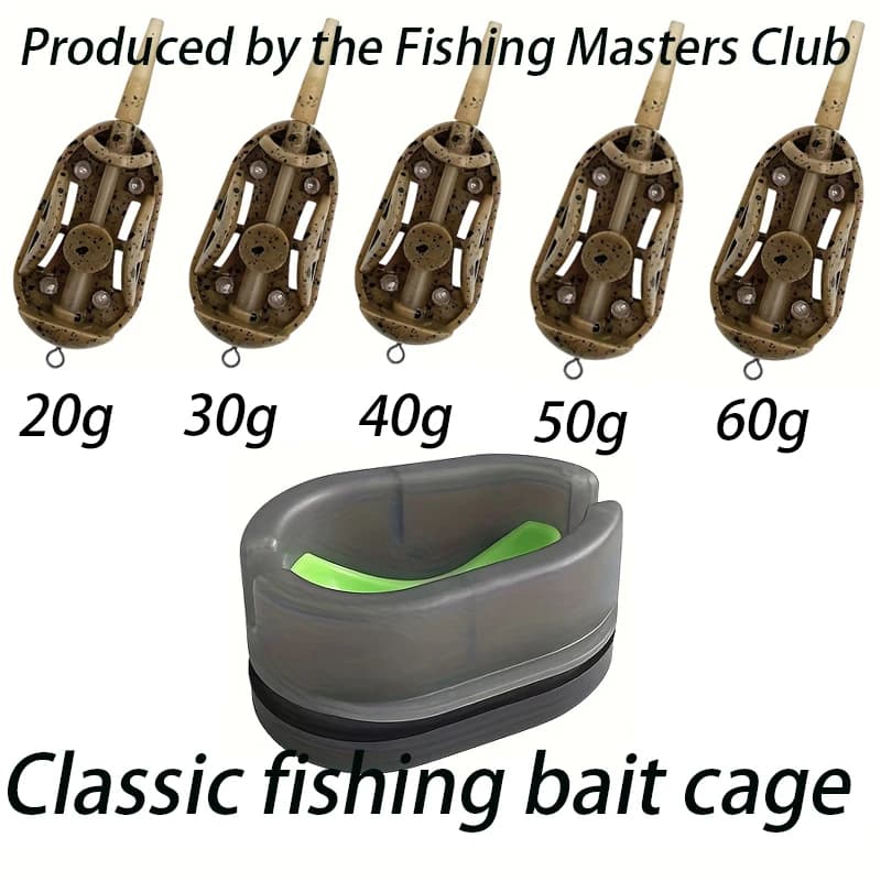 Cage à appâts premium pour pêche à la carpe - Dispositif amorçage avec moule à libération rapide - 20G à 60G