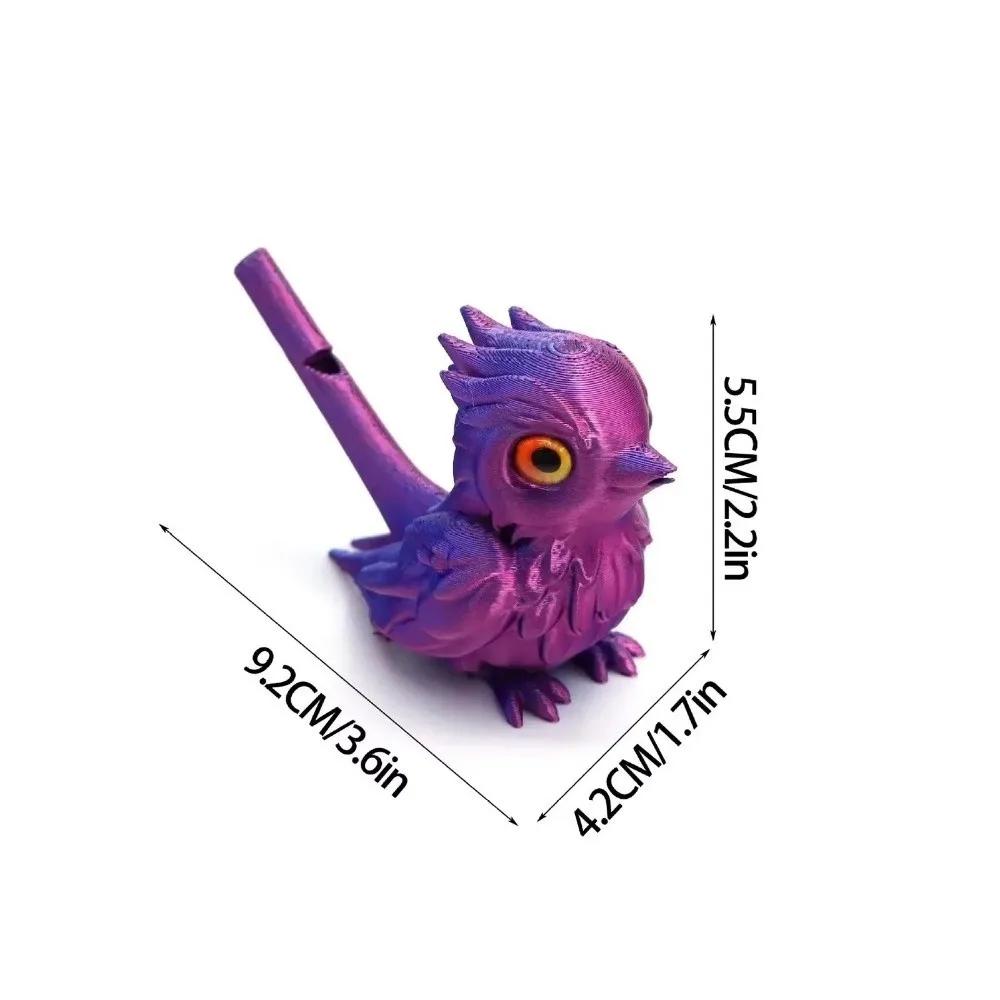 Sifflet oiseau portable imprimé 3D à gradient d'eau - Flûte décorative pour bureau ou cadeau original