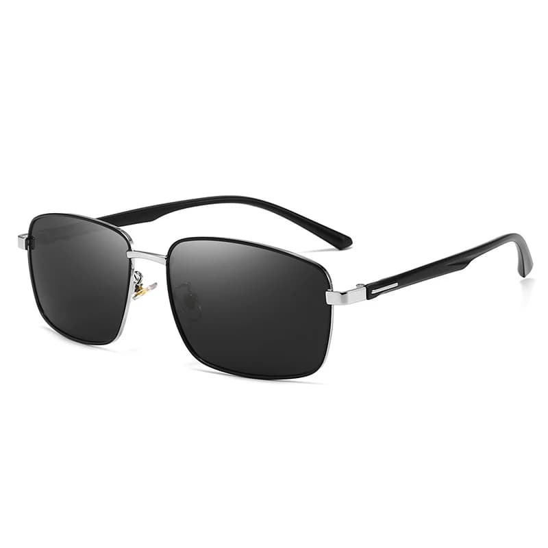 Lunettes de soleil polarisées luxe métal carré surdimensionnées homme - protection UV professionnelle 5027