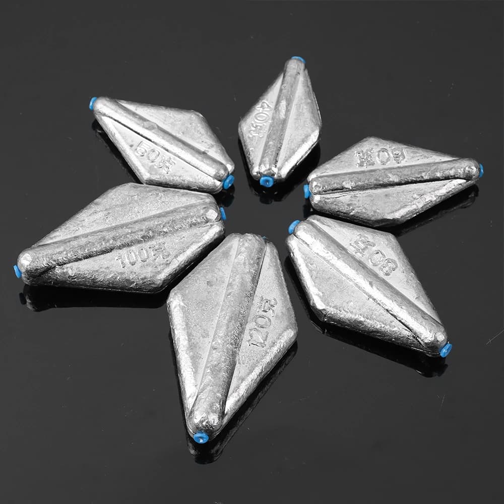 Plombs de pêche plats Tongxin 40g à 120g choix multiple pour pêche en eau douce plombée ligne