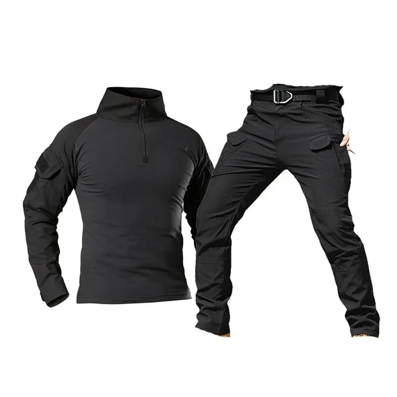 Uniforme tactique IL chasse pêche multicam noir vêtement airsoft randonnée ensemble technique