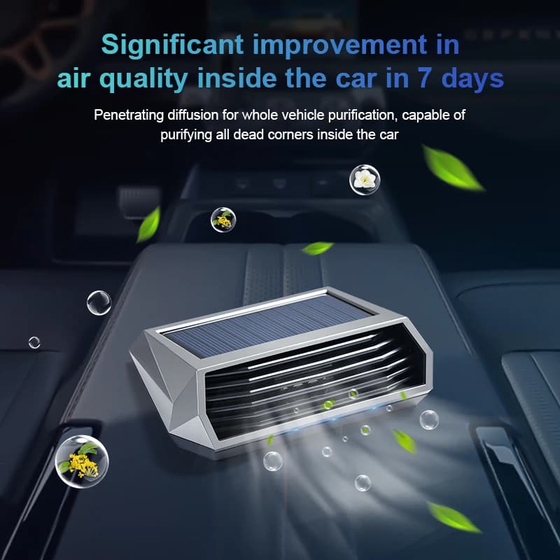 Purificateur d'air solaire pour voiture - Élimine odeurs de poisson et d'appâts automatiquement