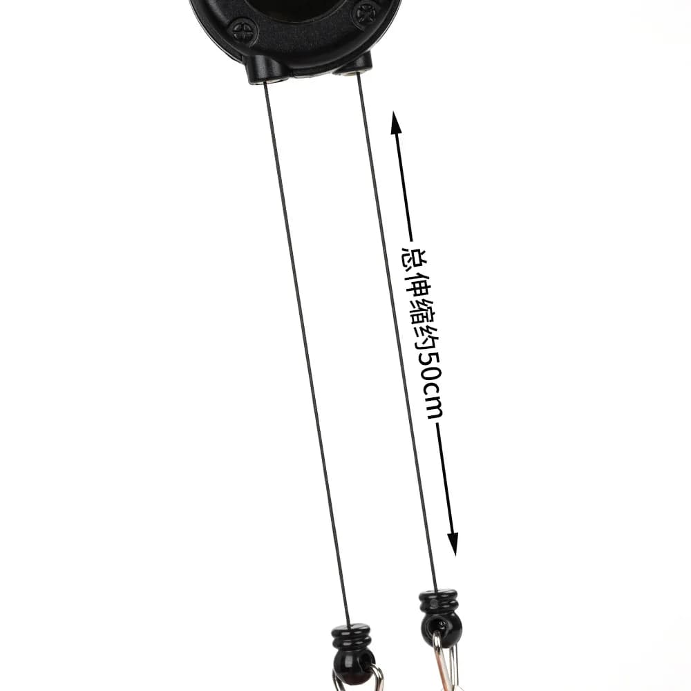 Boucle double pêche à clip télescopique, mousqueton porte-badge et porte-clés facile à tirer