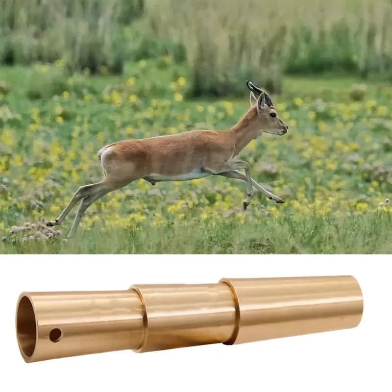 Sifflet appel cerf laiton 3 options - leurre animal pour chasse cerf corbeau écureuil