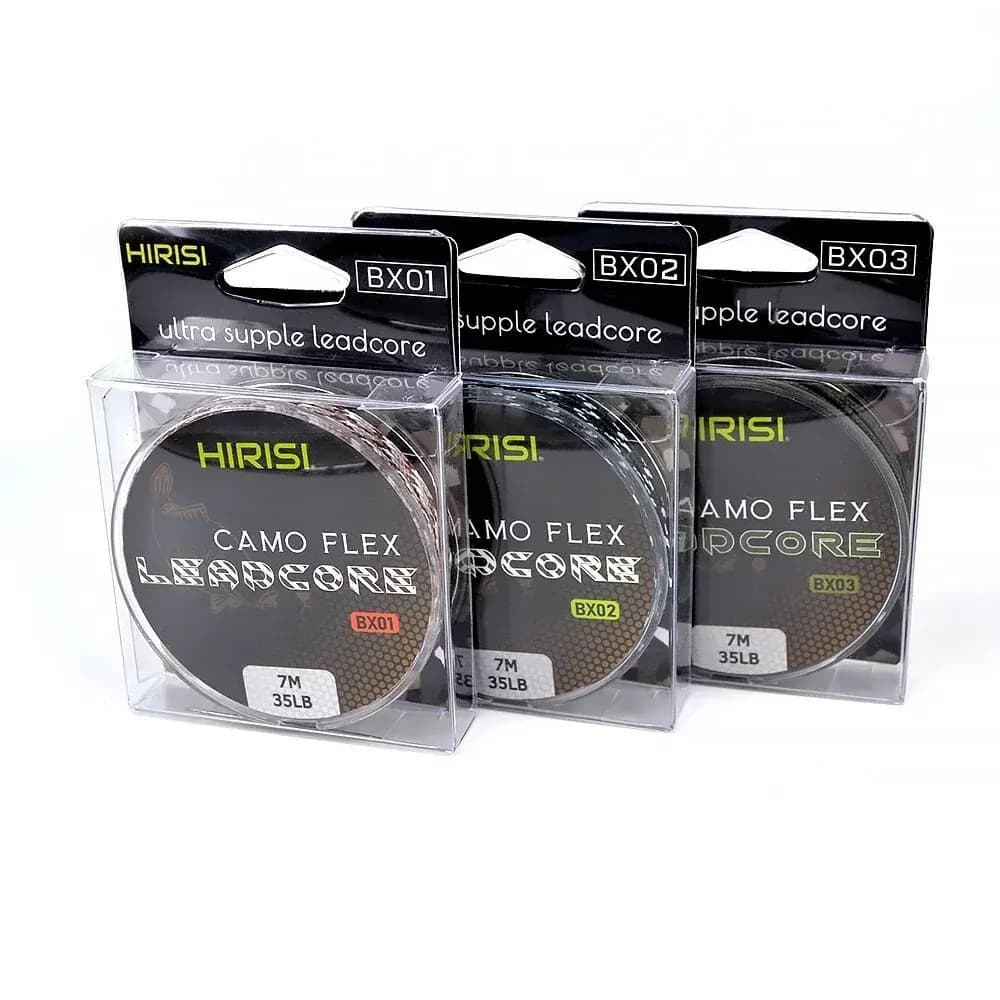 Ligne plombée Hirisi 35LB 7m pour la pêche à la carpe, tresse 3 couleurs pour montages hair rigs