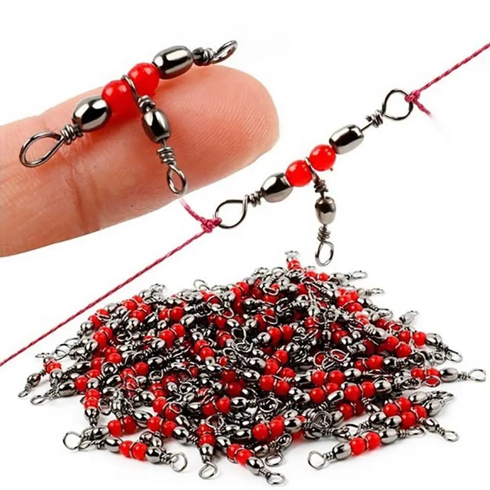 10/30/50Pcs Triple Swivels à Roulements pour Pêche - Accessoires Solides Connecteurs Hameçons Équipement