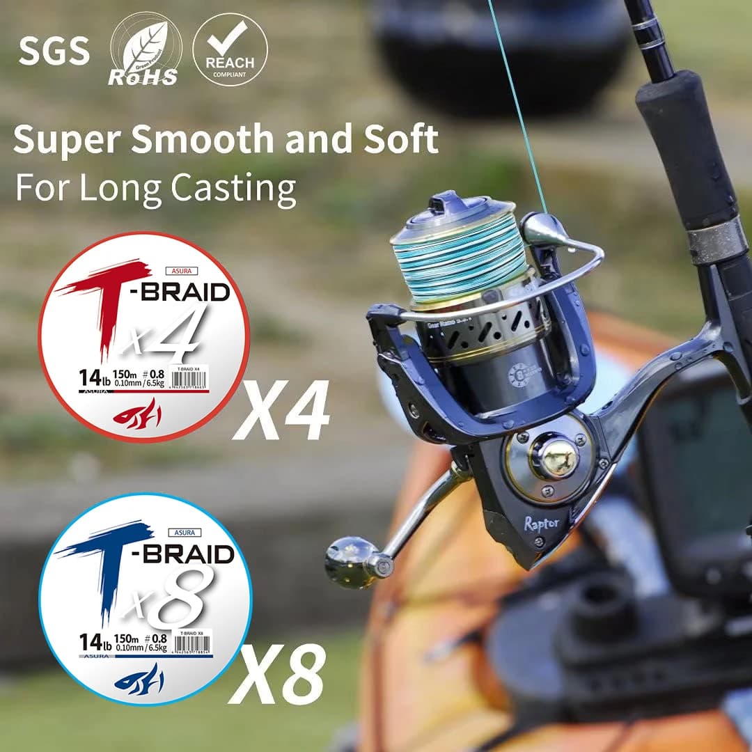 Ligne de pêche braidée X8 ThornsLine haute résistance 8 brins pour carpe et carnassiers