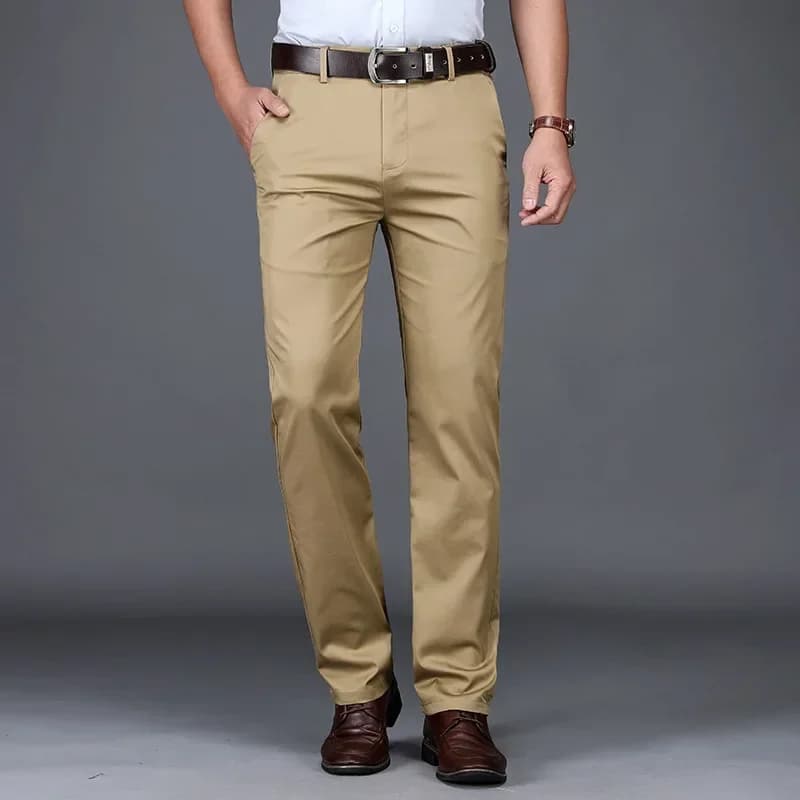 Pantalon costume slim homme été pour pêche business - Coton vert et coupe élégante pour pêche professionnelle