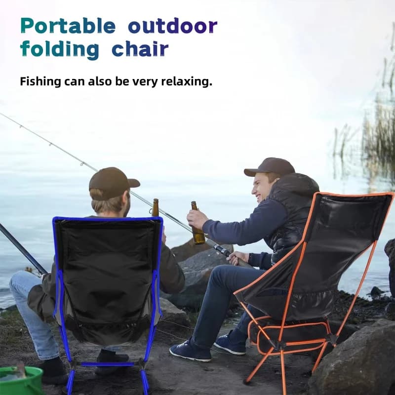 Chaise pliante pêche aluminium extérieure - Siège camping léger durable pour voyage et pique-nique