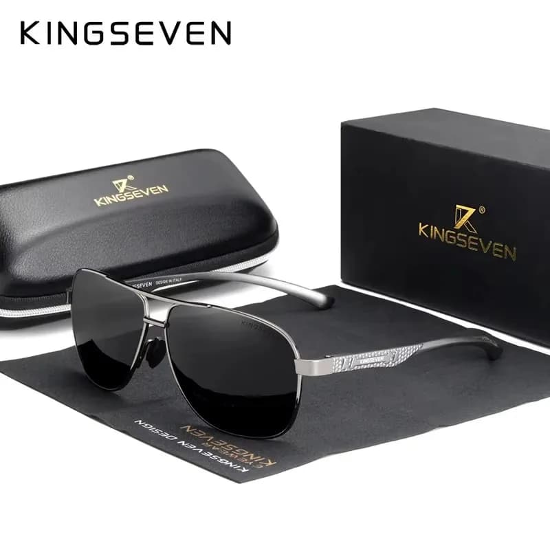 Lunettes polarisées aluminium KINGSEVEN - Protection UV400 HD pour pilote - Vision nocturne photochromique