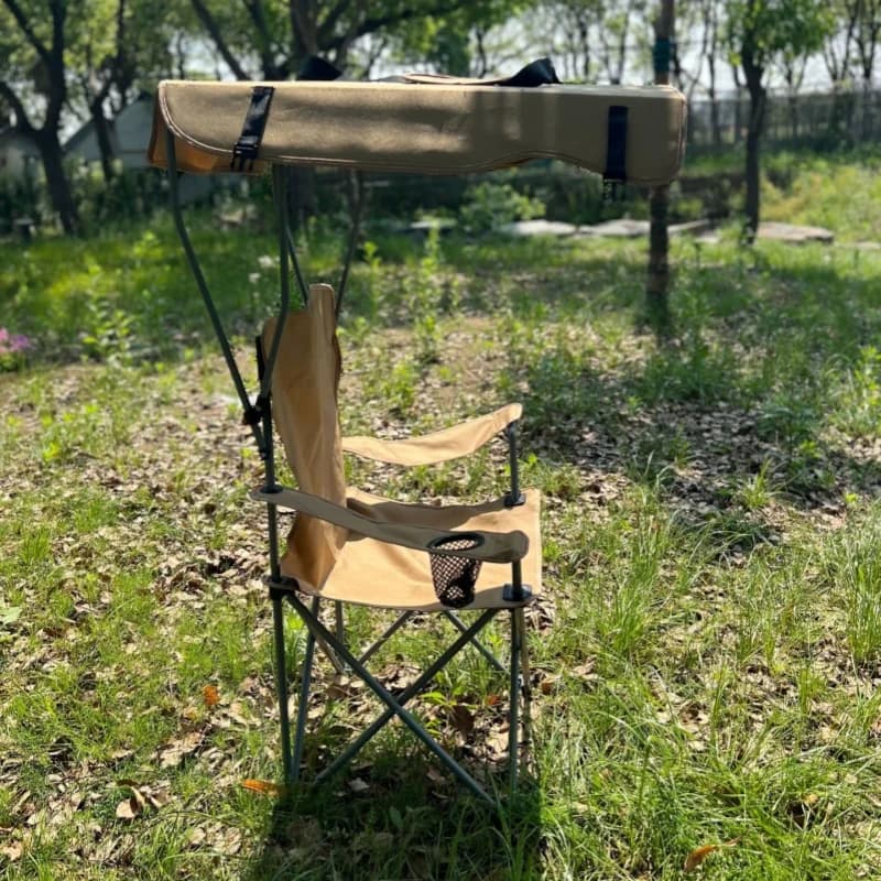 Chaise pliante camping plage avec canopy ombrage léger grand format adulte ouverture facile YOUNG WOOD