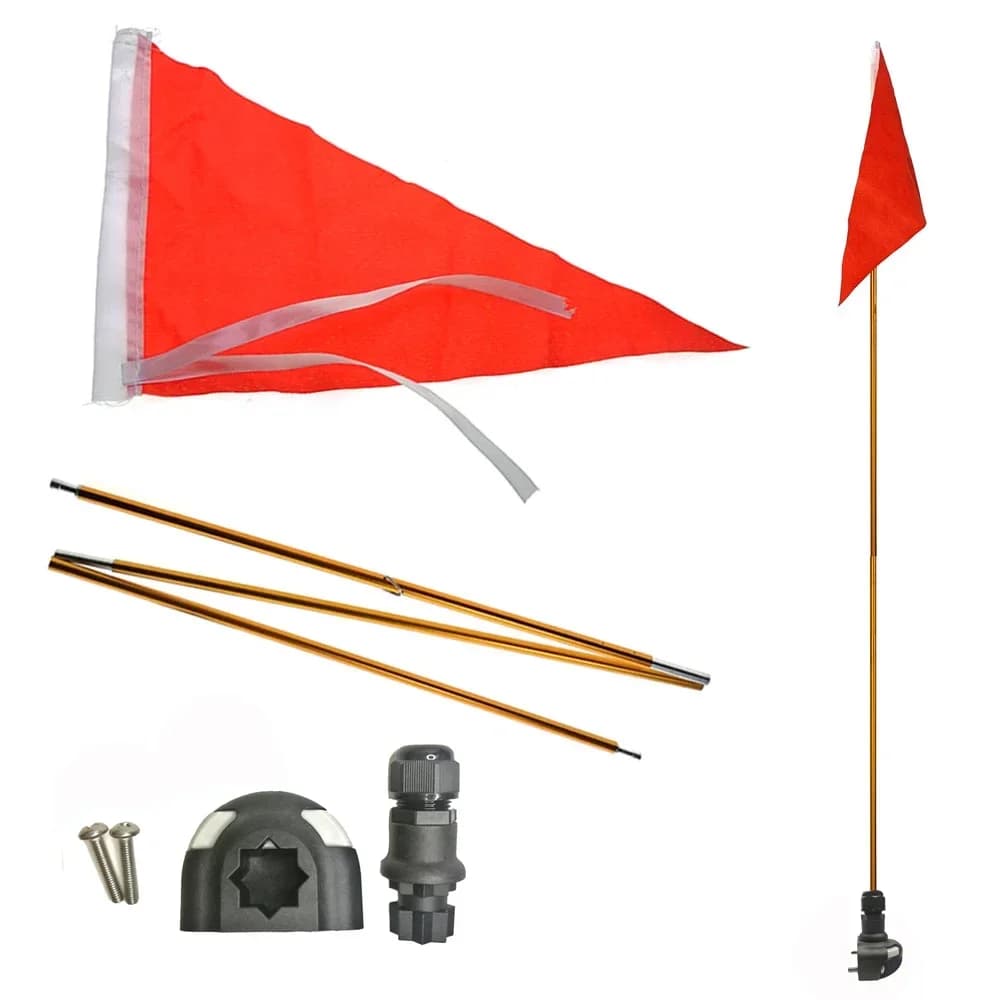 Drapeau de sécurité pliable pour kayak et paddle board - Signalisation haute visibilité pêche