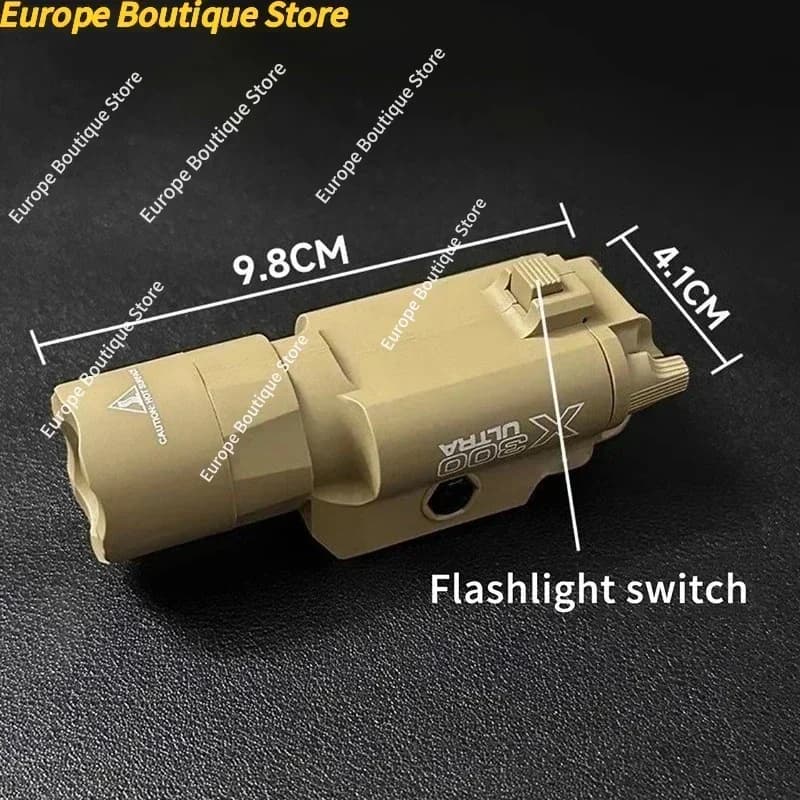 Lampe tactique X300 multifonction pour pêche nocturne - Compatible rail 20mm airsoft et chasse