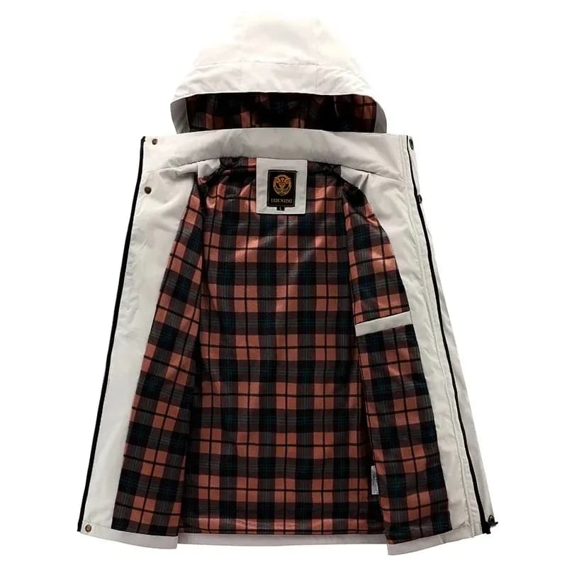 Veste softshell printemps automne pêche homme - Blouson coupe-vent imperméable à capuche