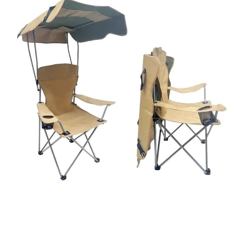 Chaise pliante camping plage avec canopy ombrage léger grand format adulte ouverture facile YOUNG WOOD