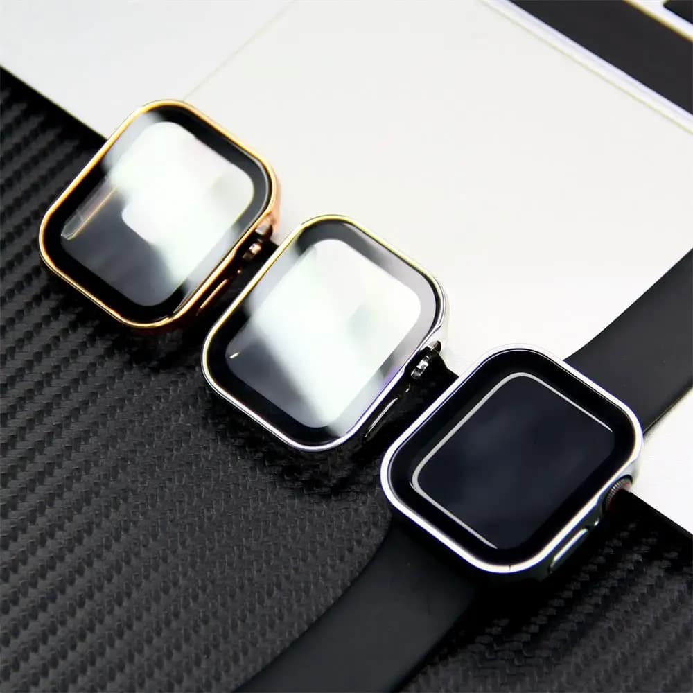 Protection écran verre trempé pour Apple Watch 9 8 7 6 SE Ultra 49mm 45mm 41mm coque bord droit étanche