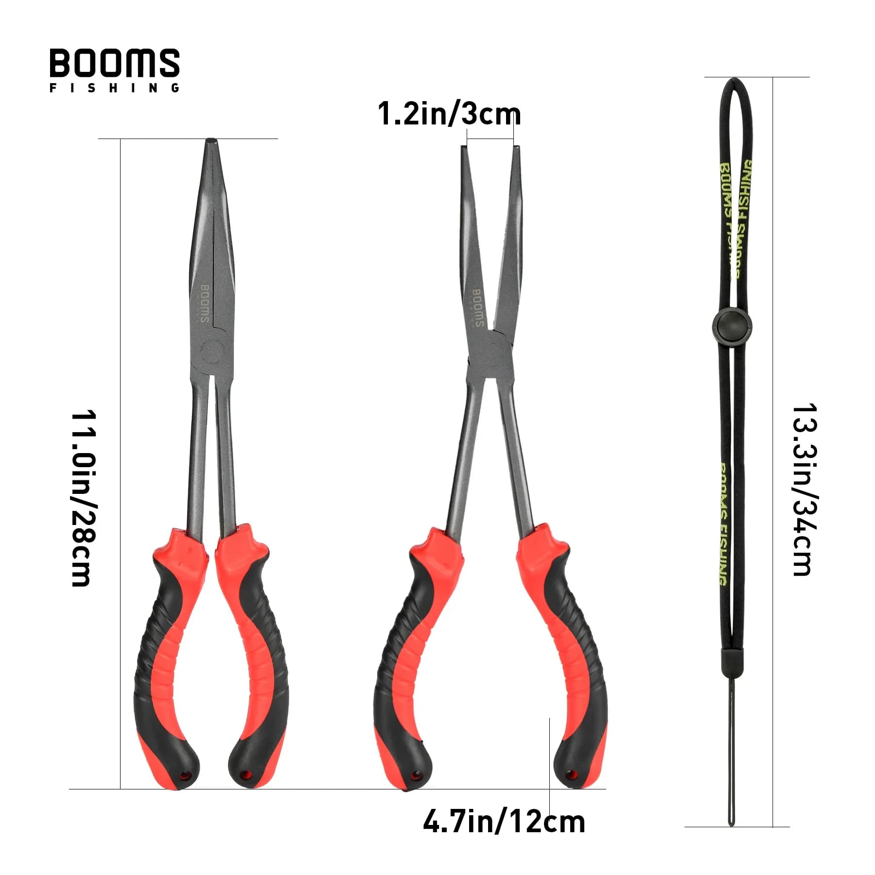 Pince de pêche F05 longue 28cm avec dragonne anti-perte, dégorgeoir et acier carbone pour eau salée