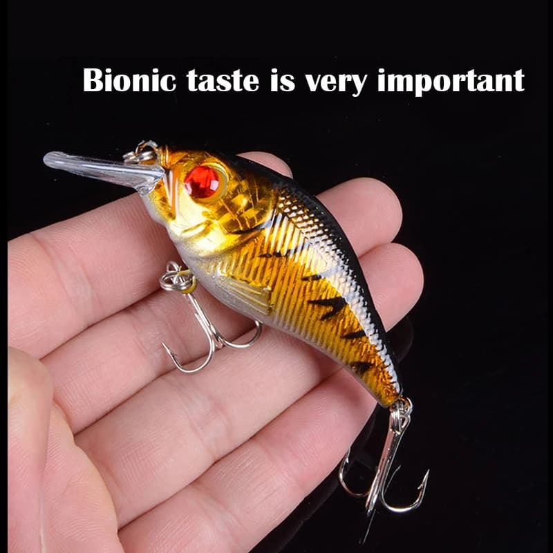 Leurre de pêche dur VIB 7.5cm 10.2g avec yeux 3D, leurre coulant crankbait pour carnassiers