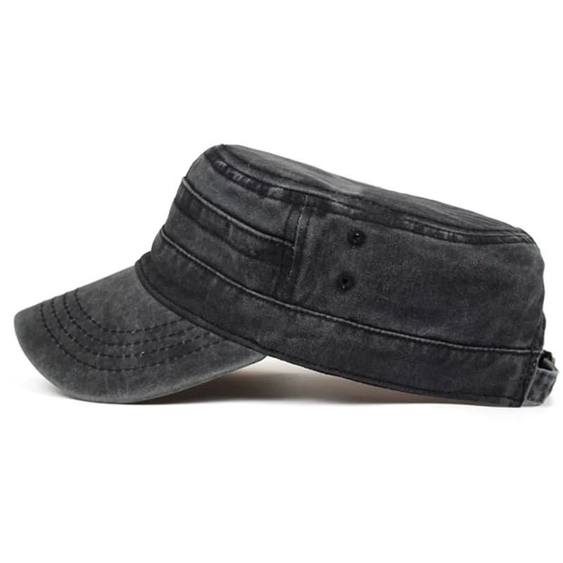 Casquette plate vintage homme ajustable épaisse pour l'hiver - Chapeau militaire chaud pêche