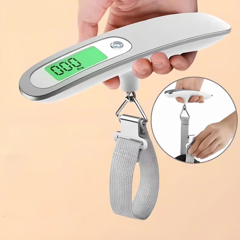 Balance à ressort numérique rétroéclairée 50kg - pèse-bagages voyage et pêche portable précis et fiable
