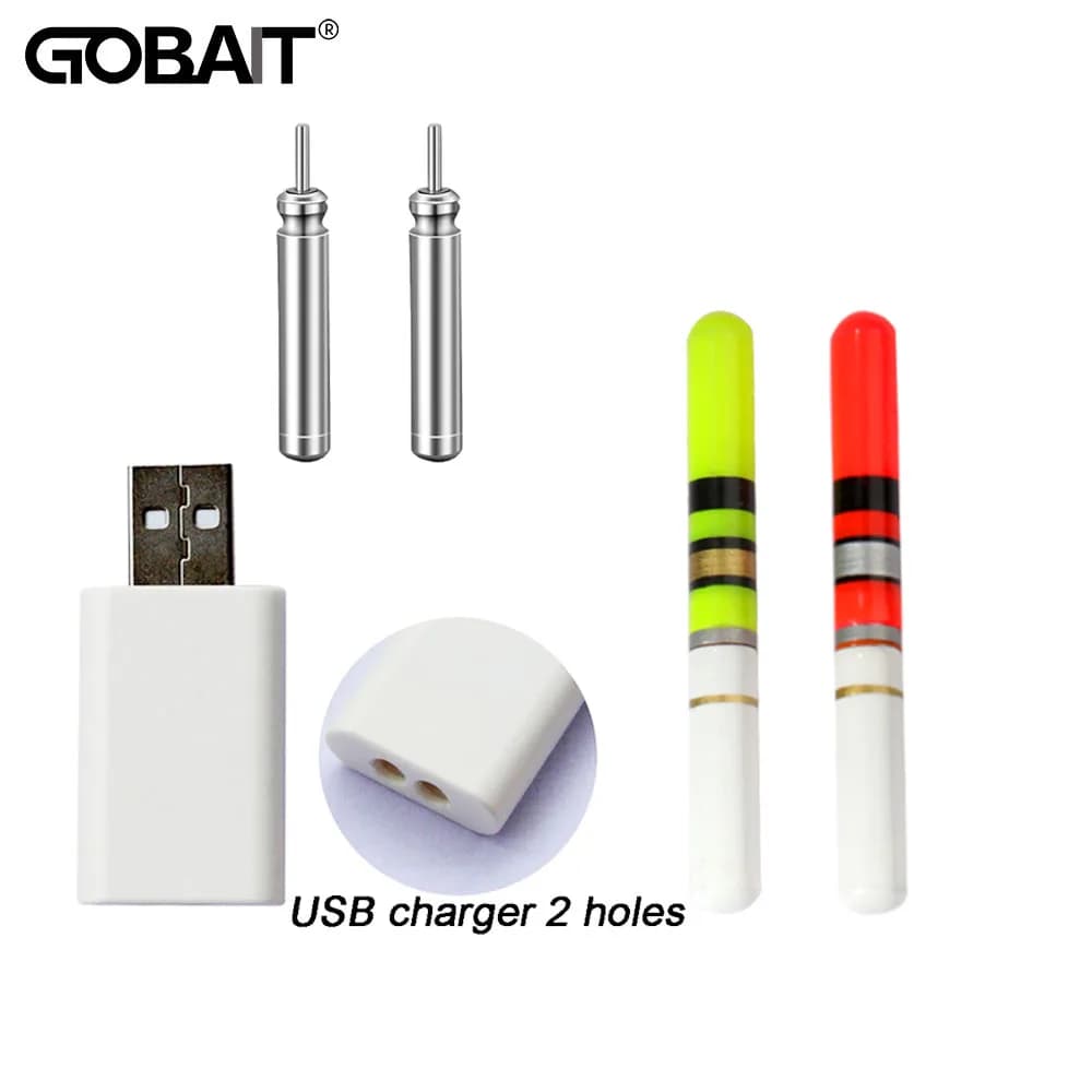 Lampe de pêche LED CR322 rechargeable USB, flotteur lumineux pour nuit, canne fluorescente avec batterie lithium 3V