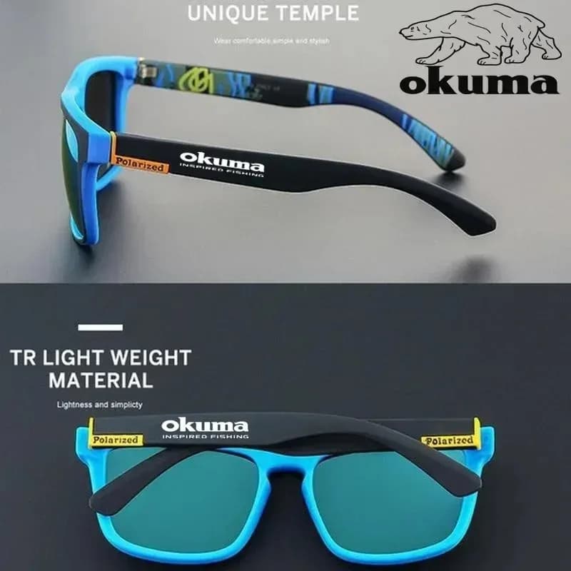 Lunettes polarisées Okuma UV400 - Anti-lumière forte et éblouissement - Pêche, vélo, conduite