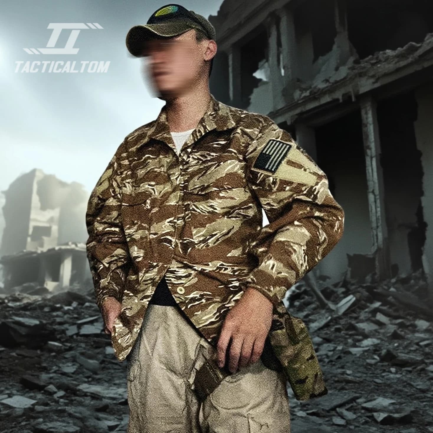Combinaison de pêche tactique Tom G3 - Durable respirante camouflage Woodland