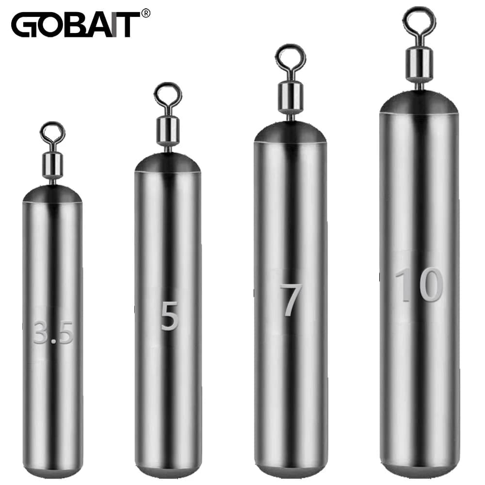 10 plombs GOBAIT 3.5g à 10g - Poids mince pour pêche rapide - Accessoires pêche métalliques