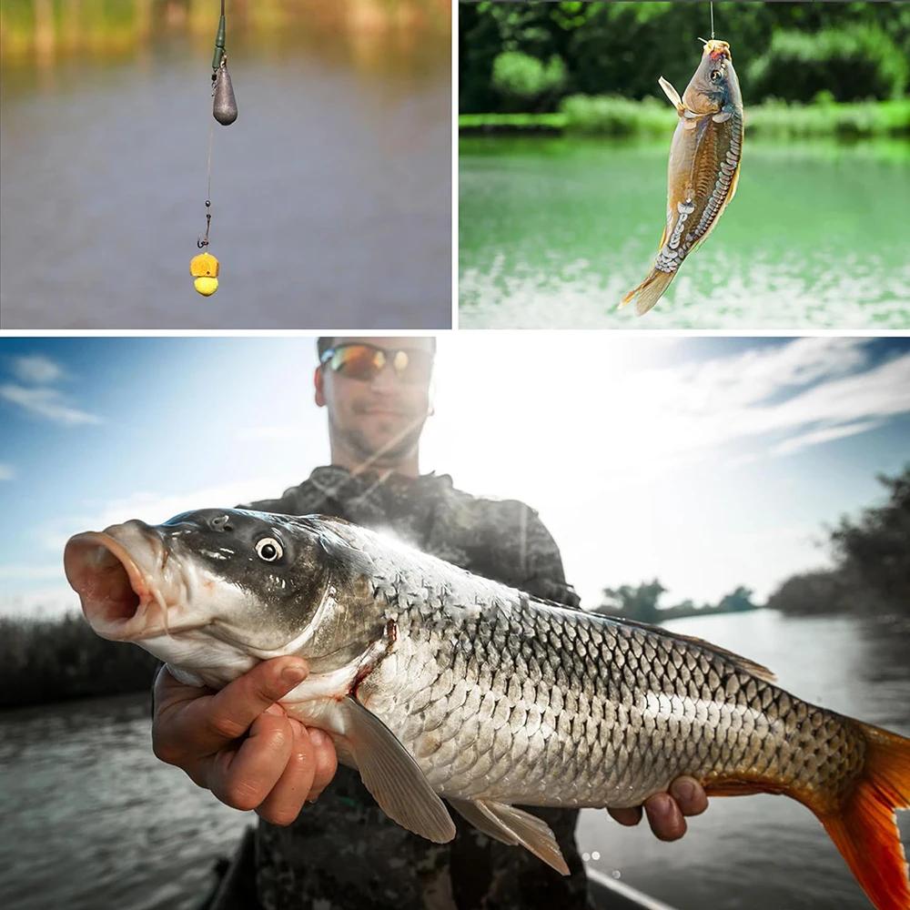 6 montages carpe pré-montés avec hameçons et lignes leaders pour boilies et appâts carp fishing