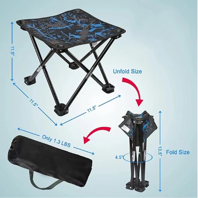 Chaise pliante portable extérieur pêche plage randonnée BBQ léger facile transporter