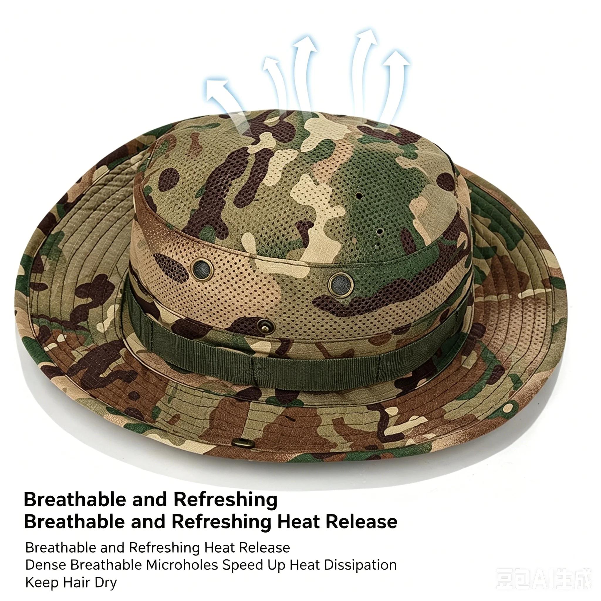 Casquette tactique camouflage multicam 2025 pour pêche randonnée et activités outdoor protection solaire bonnie bucket hat