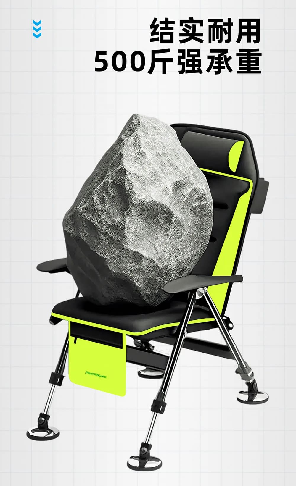Chaise de pêche européenne pliable avec assise épaisse - siège portable pour pêche en eau douce