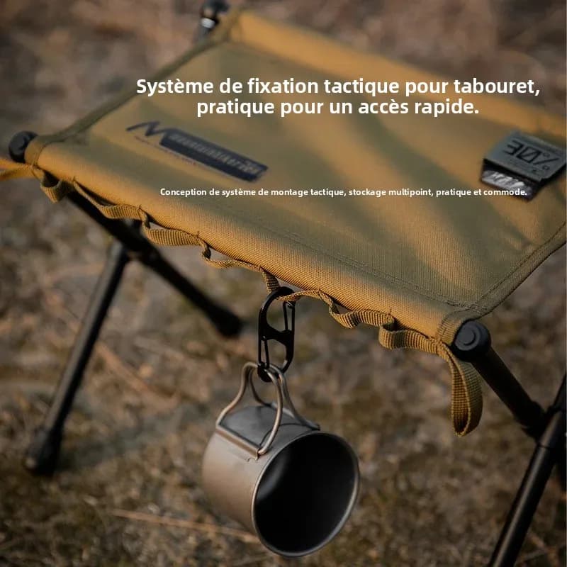 Tabouret tactique pliant Mounthiker - Siège ultra-léger pour pêche et camping outdoor