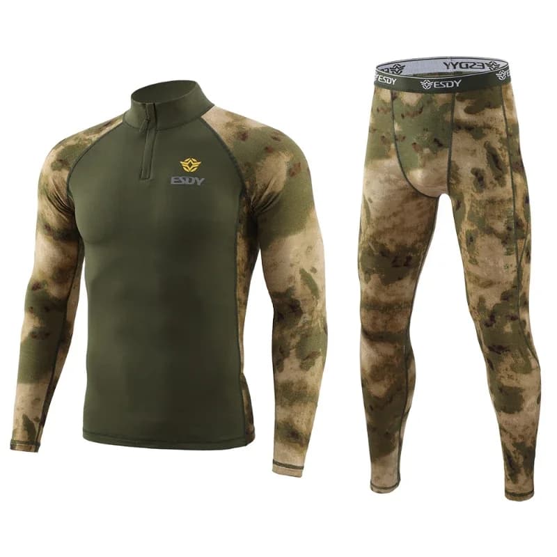 Sous-vêtement thermique camouflage hiver pêche chasse vêtement technique homme séchage rapide