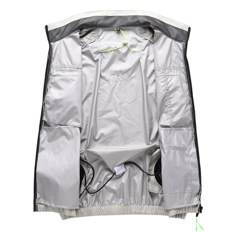 Gilet rafraîchissant USB pêche été ventilation 13h outdoor travail manches courtes portable