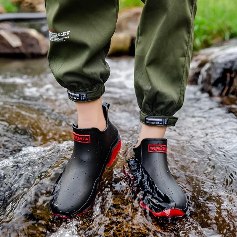 Bottes cheville homme pêche extérieur cuisine chaussures eau imperméables antidérapantes