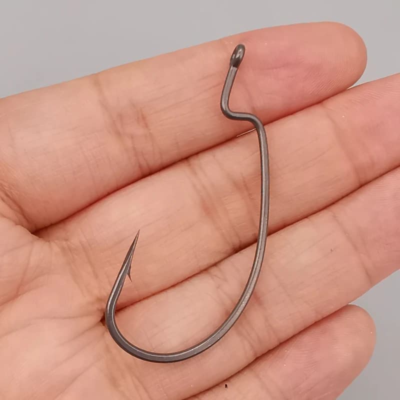 Hameçon offset PTFE Super Slide pour leurres souples Texas rig et drop shot en acier inoxydable